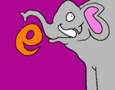 Disegno Elefante  pitturato su arianna
