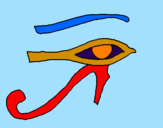 Disegno Occhio di Horus  pitturato su Arianna