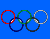 Disegno Anelli dei giochi olimpici  pitturato su enrico