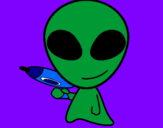Disegno Alieno II pitturato su esterban