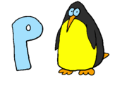 Disegno Pinguino pitturato su christel