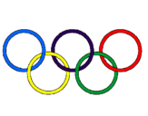 Disegno Anelli dei giochi olimpici  pitturato su CRAZY