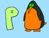 Disegno Pinguino pitturato su carola