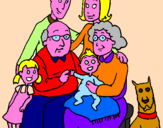 Disegno Famiglia pitturato su vicky