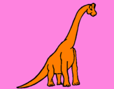 Disegno Branchiosauro  pitturato su davide