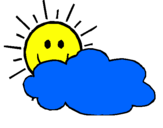 Disegno Sole con nuvola  pitturato su FFEDDERIIPCO