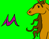 Disegno Unicorno  pitturato su elisa