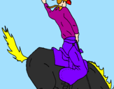 Disegno Cowboy a cavallo  pitturato su Matilde