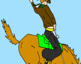 Disegno Cowboy a cavallo  pitturato su Giovanni