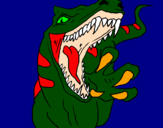 Disegno Velociraptor  II pitturato su marina
