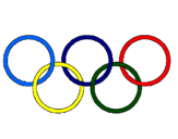 Disegno Anelli dei giochi olimpici  pitturato su claudiomax