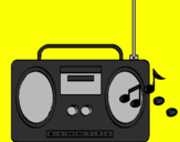 Disegno Radio cassette 2 pitturato su Nico