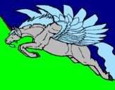 Disegno Unicorno alato  pitturato su GAIA