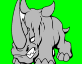 Disegno Rinoceronte II pitturato su FABIONE