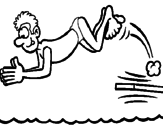 Disegno Salto dal trampolino  pitturato su giadacevini              