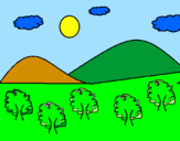 Disegno Montagna 4 pitturato su collinella
