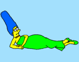 Disegno Marge pitturato su mattia