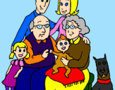 Disegno Famiglia pitturato su lori