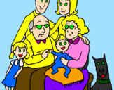 Disegno Famiglia pitturato su famiglia