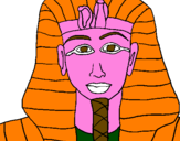Disegno Tutankamon pitturato su CARLO