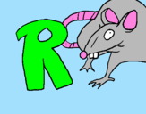 Disegno Ratto pitturato su sofia