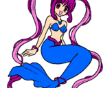 Disegno Sirena con le perle  pitturato su irene la commare
