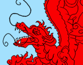 Disegno Drago giapponese  pitturato su vanessa