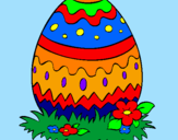 Disegno Uovo di Pasqua 2 pitturato su disegno strano