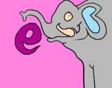 Disegno Elefante  pitturato su luca
