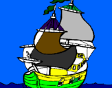 Disegno Barca  pitturato su FILIPPO