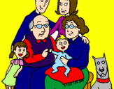 Disegno Famiglia pitturato su gygghy