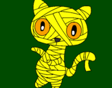 Disegno Mummia gatto scaraboechio pitturato su ale