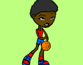 Disegno Giocatrice di pallacanestro pitturato su BELLA