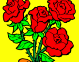 Disegno Mazzo di rose  pitturato su iraklis