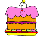 Disegno Torta di compleanno  pitturato su susanna ardito