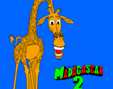 Disegno Madagascar 2 Melman pitturato su grillo