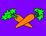 Disegno carote  pitturato su EMMACOTTI