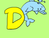 Disegno Delfino  pitturato su dinisauro 1
