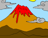 Disegno Monte Fuji pitturato su camilla