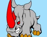Disegno Rinoceronte II pitturato su baba car