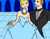 Disegno Principessa e principe al ballo  pitturato su MARIA PECOVELA