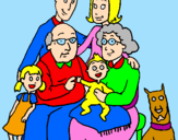 Disegno Famiglia pitturato su tommaso c