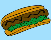 Disegno Hot dog pitturato su francesca