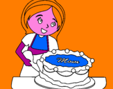 Disegno Torta per la mamma II pitturato su SERPENTE