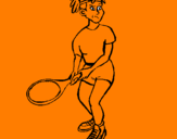 Disegno Ragazza che gioca a tennis  pitturato su davide