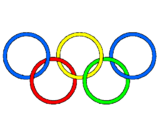 Disegno Anelli dei giochi olimpici  pitturato su antonio