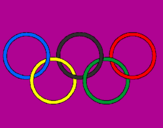 Disegno Anelli dei giochi olimpici  pitturato su pingu 