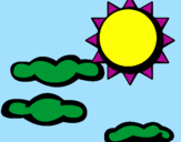 Disegno Sole con nuvole 2 pitturato su Elena