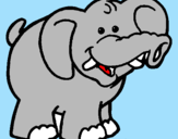 Disegno Elefante pitturato su catemilla