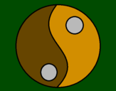 Disegno Yin e yang pitturato su gualtiero/teodolindo